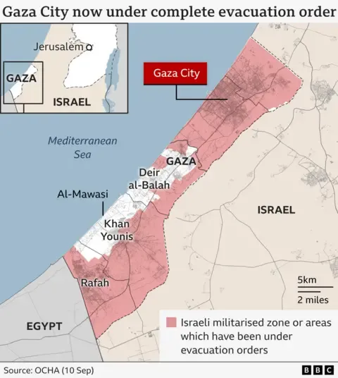 Numerous Gaza Residents Escape as Military Forces Move Further into the City