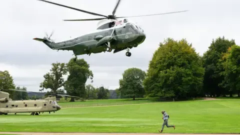 The US President Diverted and Compelled to Change Helicopters En Route to Stansted Airport